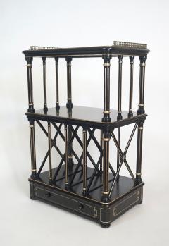 English Aesthetic Movement Ebonized and Parcel Gilt Canterbury Stand or tag re - 3028350