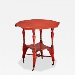 English Aesthetic Red Lacquered Table - 4250137