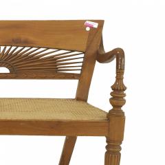 English Anglo Indian Teak Sunburst Loveseat - 3172230