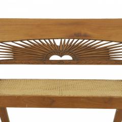 English Anglo Indian Teak Sunburst Loveseat - 3172231