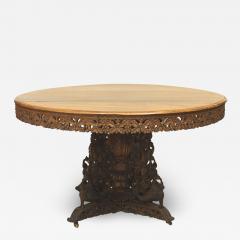 English Anglo Indian Teak and Padauk Center Table - 1428302