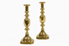 English Antique Brass Ace of Diamonds Candlesticks A Pair - 4645955