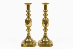 English Antique Brass Ace of Diamonds Candlesticks A Pair - 4645957