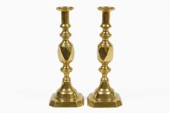 English Antique Brass Ace of Diamonds Candlesticks A Pair - 4645959