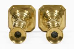 English Antique Brass Ace of Diamonds Candlesticks A Pair - 4645962