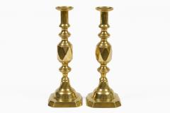English Antique Brass Ace of Diamonds Candlesticks A Pair - 4645963