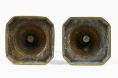 English Antique Brass Ace of Diamonds Candlesticks A Pair - 4662702