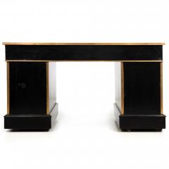 English Antique Campaign Ebonized Pedestal Desk 19th Century - 4464511