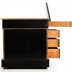 English Antique Campaign Ebonized Pedestal Desk 19th Century - 4464512