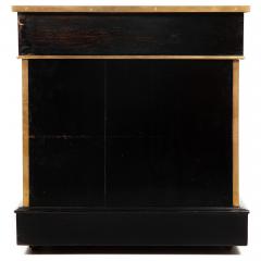 English Antique Campaign Ebonized Pedestal Desk 19th Century - 4464513