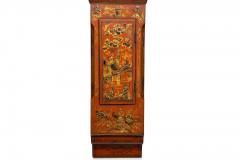 English Antique Red Chinoiserie Six Bell Hanging Wall Clock ca 1830 - 4501526