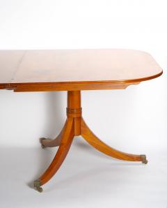 English Antique Twin Tripod Pedestal Burl Mahogany Dining Table - 3338069