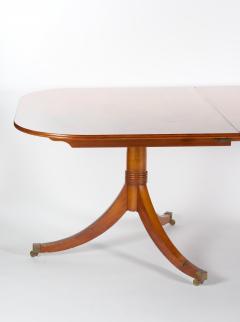 English Antique Twin Tripod Pedestal Burl Mahogany Dining Table - 3338070