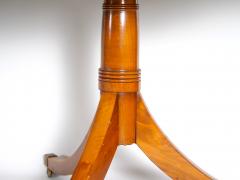 English Antique Twin Tripod Pedestal Burl Mahogany Dining Table - 3338077