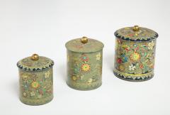 English Art Deco Enameled Canisters - 3083607