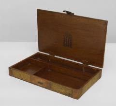 English Art Deco Large Rectangular Dark Yellow Shagreen Box - 515231