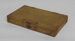English Art Deco Large Rectangular Dark Yellow Shagreen Box - 515232