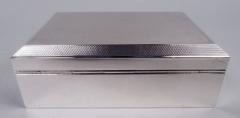 English Art Deco Sterling Silver Box 1957 - 3984393