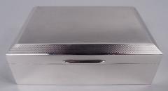 English Art Deco Sterling Silver Box 1957 - 3984394