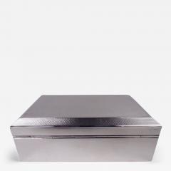 English Art Deco Sterling Silver Box 1957 - 3985684