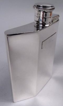 English Art Deco Sterling Silver Flask 1947 - 3984347