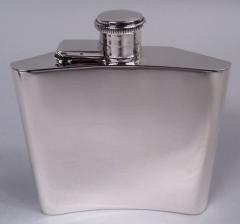 English Art Deco Sterling Silver Flask 1947 - 3984348