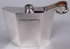 English Art Deco Sterling Silver Flask 1947 - 3984349