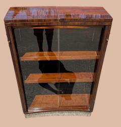 English Art Deco Yacht Flip Top Bar in Flamed Walnut - 4552704