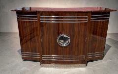 English Art Deco Yacht Flip Top Bar in Flamed Walnut - 4552710