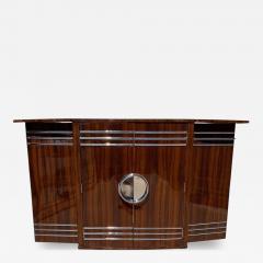 English Art Deco Yacht Flip Top Bar in Flamed Walnut - 4553243