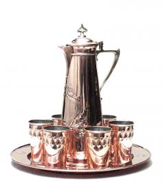 English Arts Crafts Brass Pitcher and Cup Set - 4709015