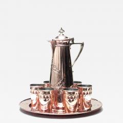 English Arts Crafts Brass Pitcher and Cup Set - 4709017