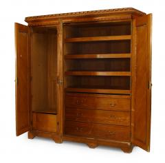 English Arts Crafts Carved Pine Armoire - 2800123