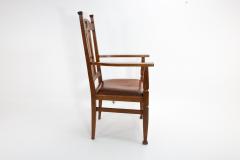 English Arts Crafts Oak Armchair with a Carved Mouse Inset to the Headrest - 4193072