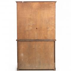 English Arts Crafts Oak Two Part Step Back Cupboard Cabinet c 1920 - 4501560