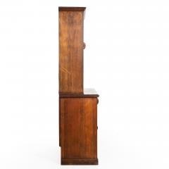 English Arts Crafts Oak Two Part Step Back Cupboard Cabinet c 1920 - 4501561