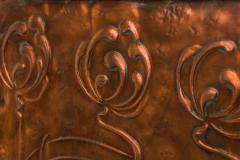 English Arts Crafts Style Wrought Iron and Pressed Copper Fire Screen - 4671242