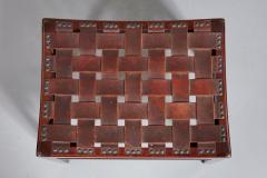 English Arts Crafts Woven Leather Stool - 2511786