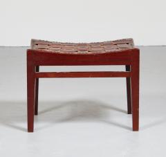 English Arts Crafts Woven Leather Stool - 2511788