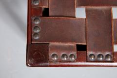 English Arts Crafts Woven Leather Stool - 2511789
