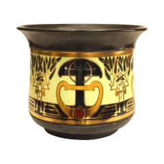 English Arts and Crafts Ceramic Gilt Pot - 4694648