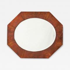 English Arts and Crafts Octagonal Copper Mirror - 3273025