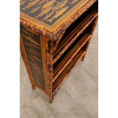 English Bamboo Decoupage Bookcase - 2892934