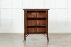 English Bamboo Glazed Bookcase Display Cabinet - 3385262