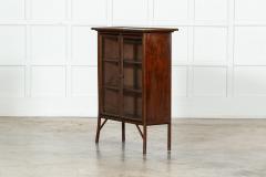 English Bamboo Glazed Bookcase Display Cabinet - 3385265