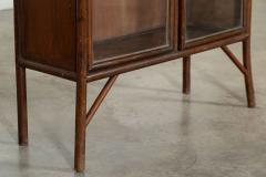 English Bamboo Glazed Bookcase Display Cabinet - 3385271