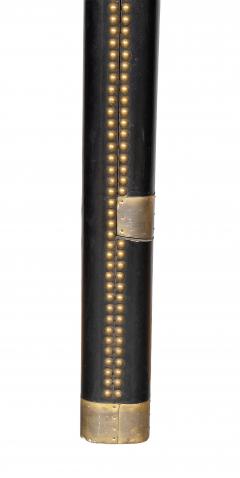English Black Leather And Brass Stick Ladder - 4663180