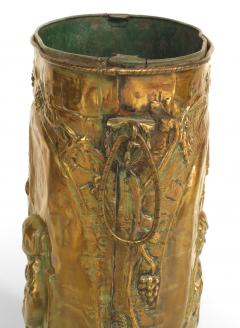 English Brass Hammered Umbrella Stand - 4321912