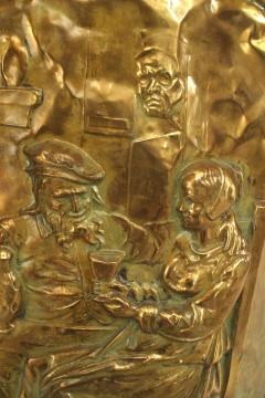 English Brass Hammered Umbrella Stand - 4321913