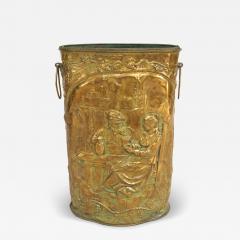 English Brass Hammered Umbrella Stand - 4325839